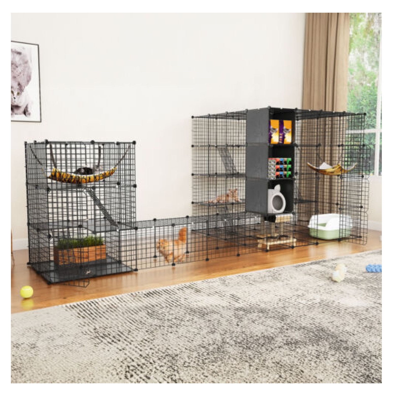 Jadona 16 Cats Outdoor Cat Enclosures Catio Large Cat Cage Cat House