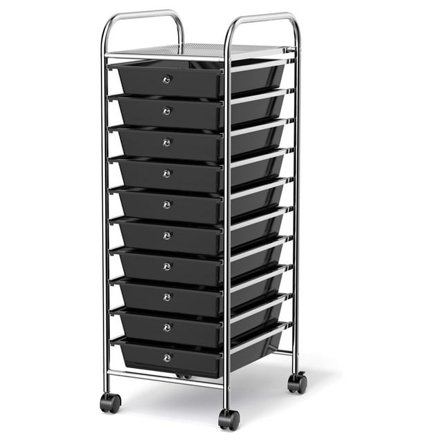 Jadona 10 Drawers Rolling Storage Cart, Multipurpose Craft Storage Cart ...