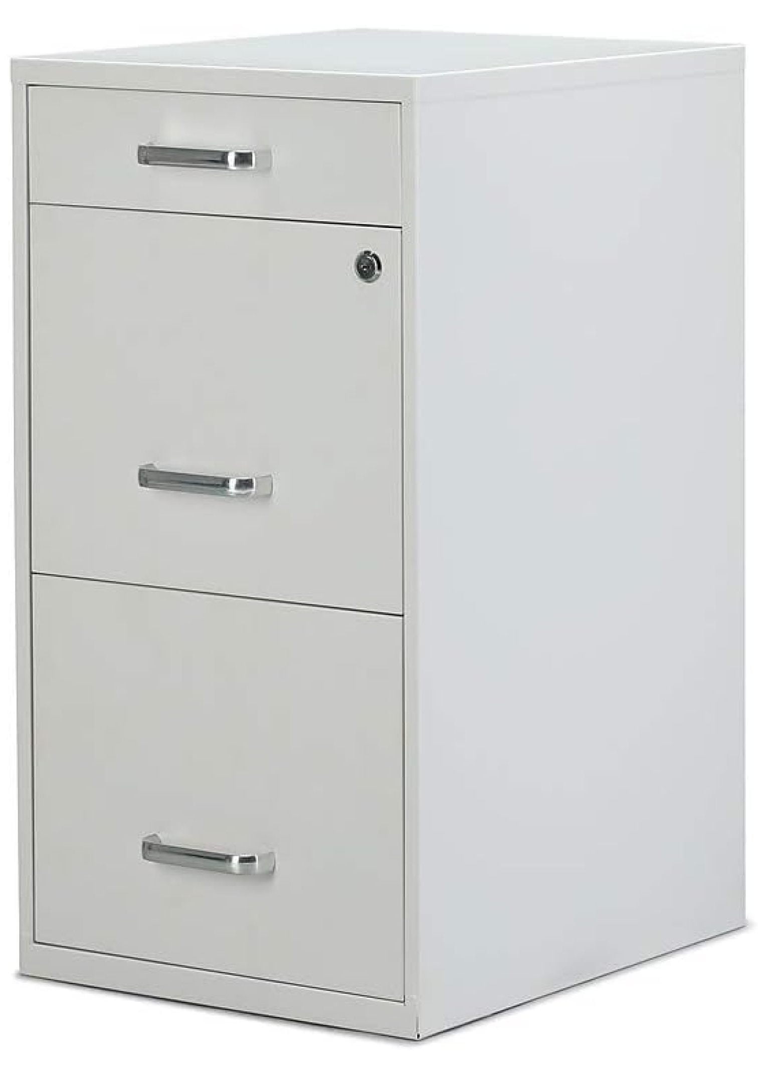 White 3-Drawer Lockable Metal Vertical Filing Cabinet