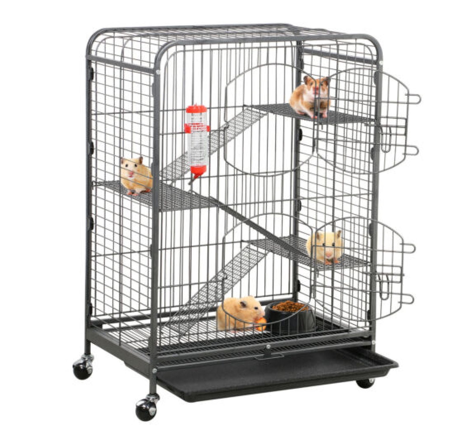 Jadona 37" 4 Levels Cage Guinea Pig Chinchilla Small Animal House w/ Feeder