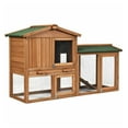 Jadona 58" Wooden Rabbit Hutch Large Chicken Coop Weatherproof Indoor