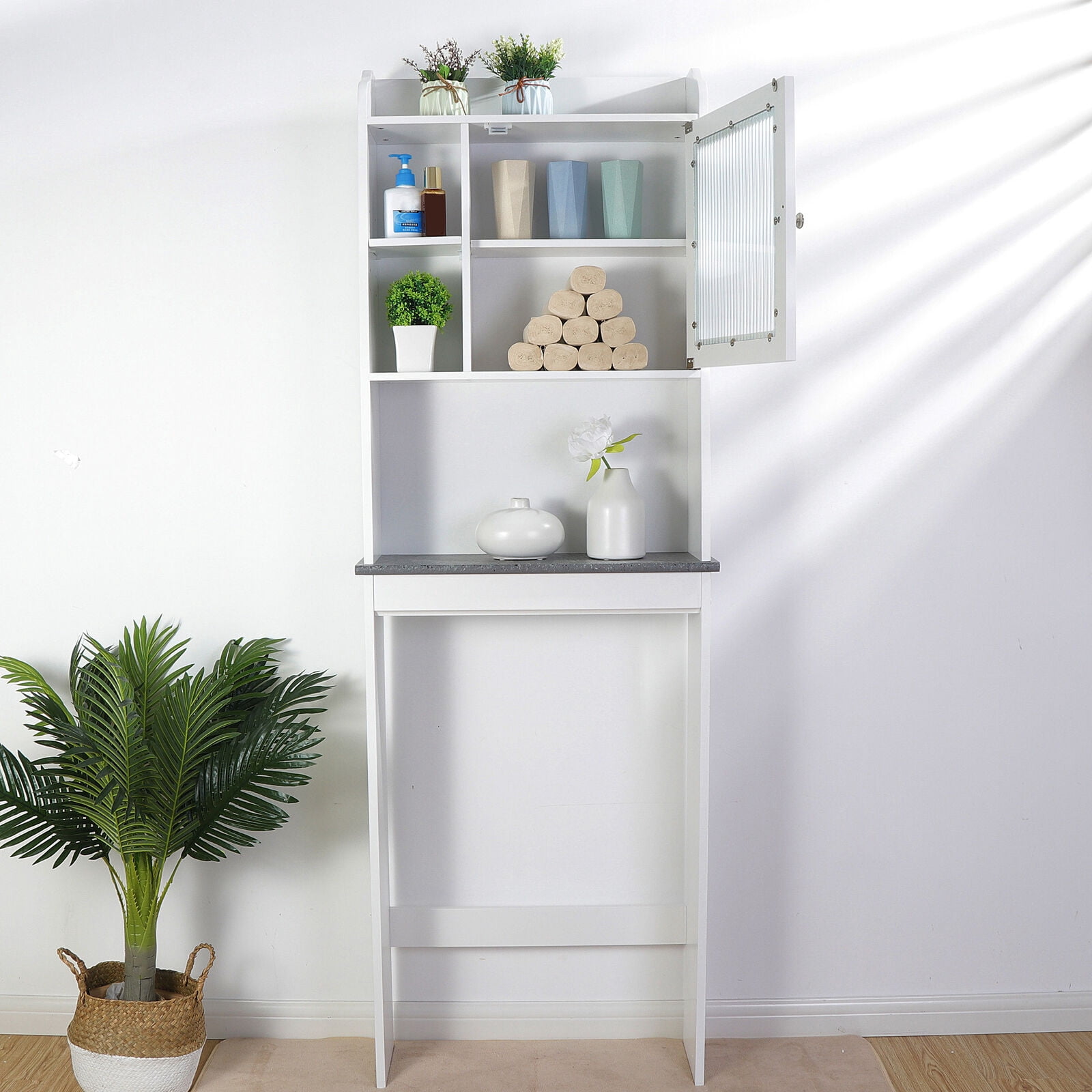 Jadona Bathroom Space Saver over the Toilet 3 Tier Storage Shelf Caddy ...
