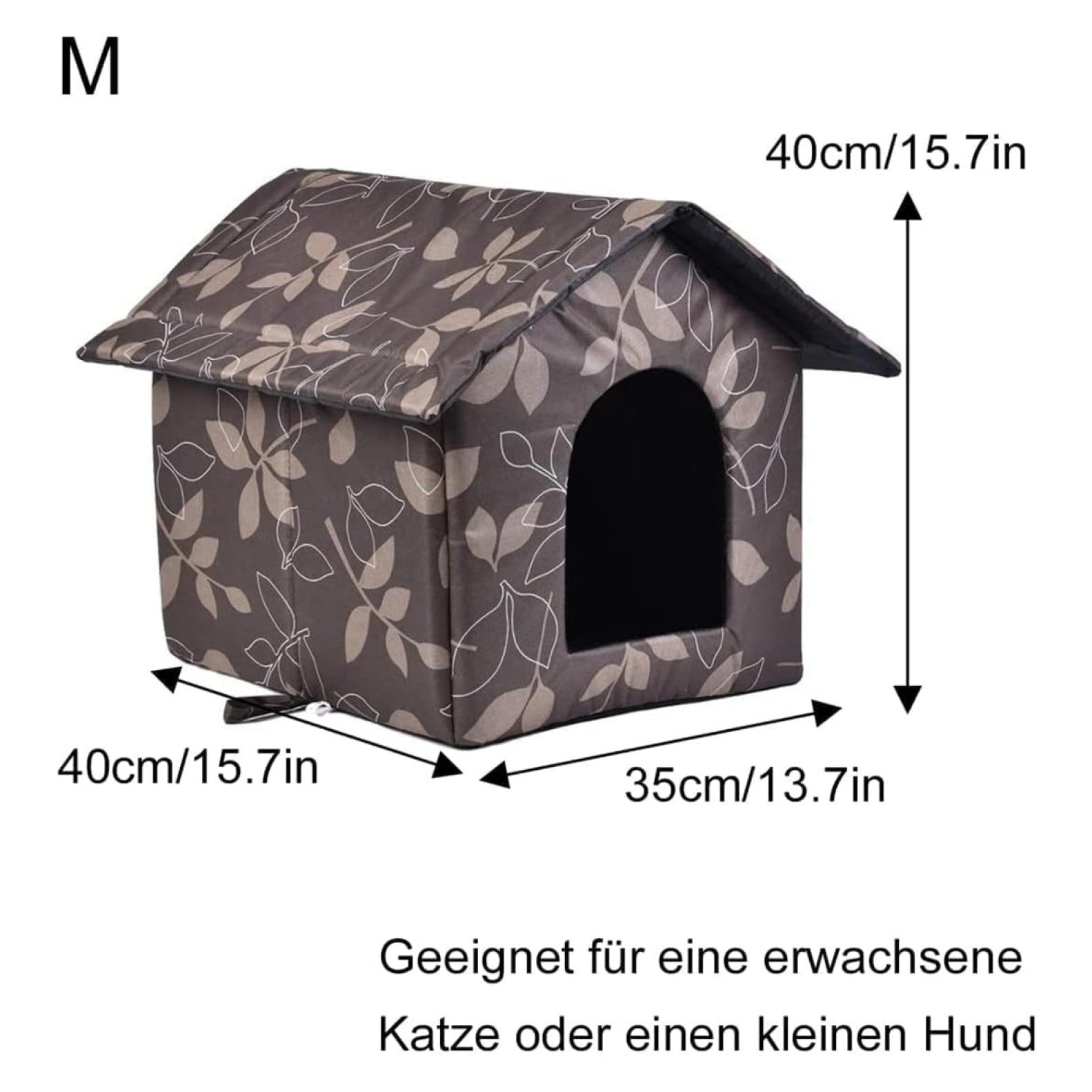 Jadona Cat Houses for Outdoor, Cat House with WaterResistant Canvas