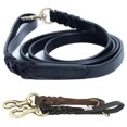 Jadona Genuine Leather Braided Dog Leash Top Grain Oiled and Tanned