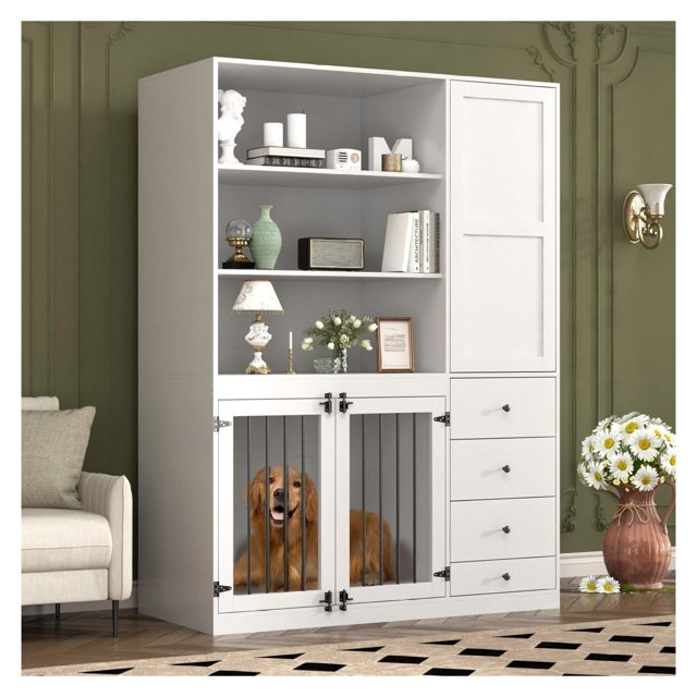 Jadona Large Jadona, 70.9" Tall Indoor Heavy Duty Wooden Dog Kennel