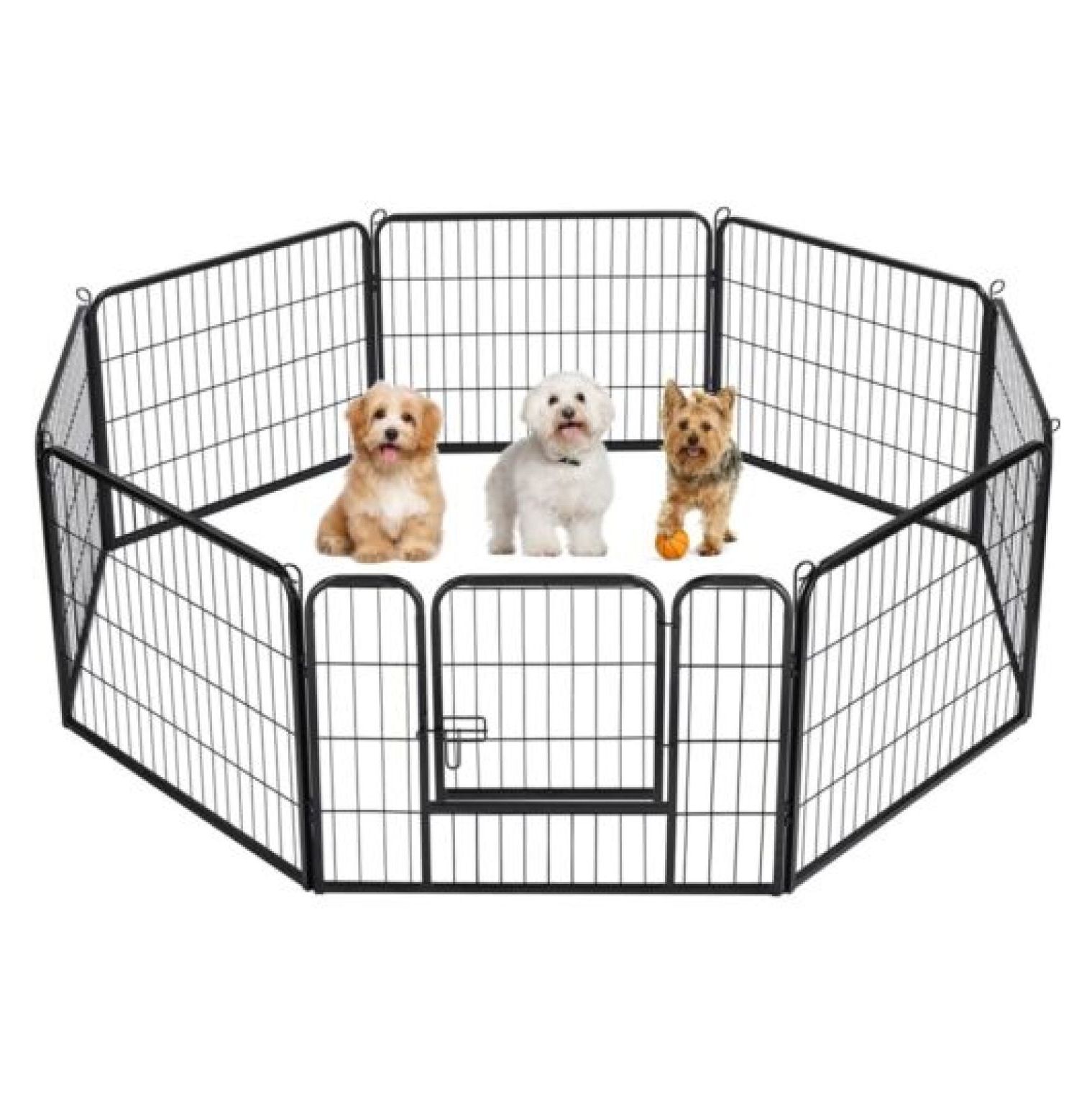 Jadona Metal Dog Playpen 24" Foldable Pet Cat Fence Metal Exercise Pen