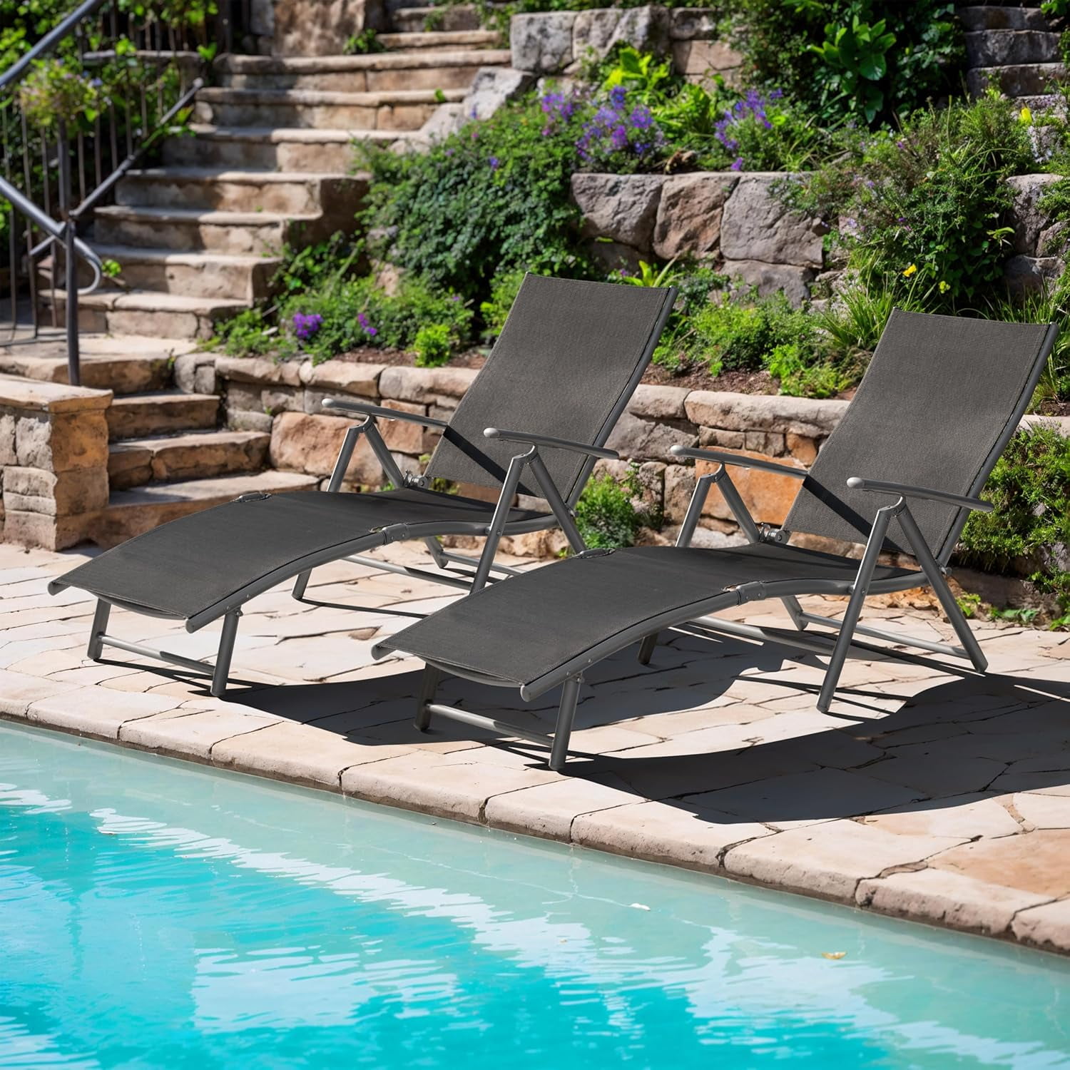 Webbed Lounge Chair Four Seasons Courtyard High Back Outdoor