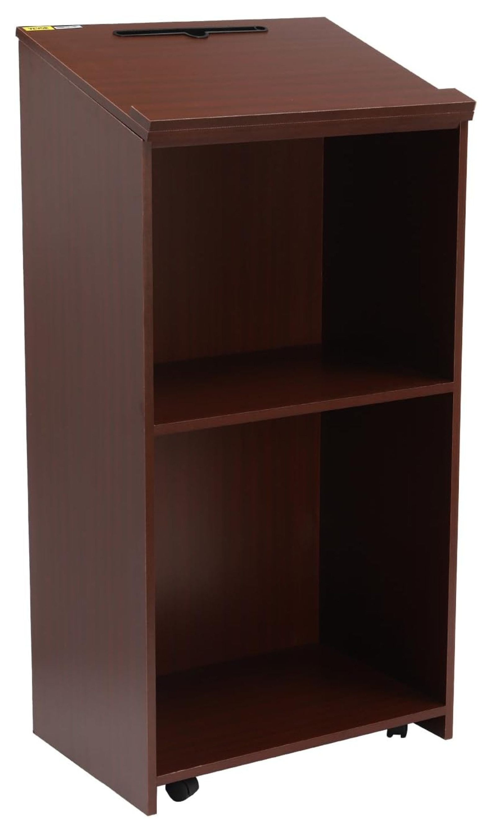 Rolling Podium Stand - Adjustable Lectern With Locking Wheels & Storage ...