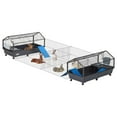 Jadona Polar Rabbit Cage with Foldable Playpen, Rabbit Hutch indoor and