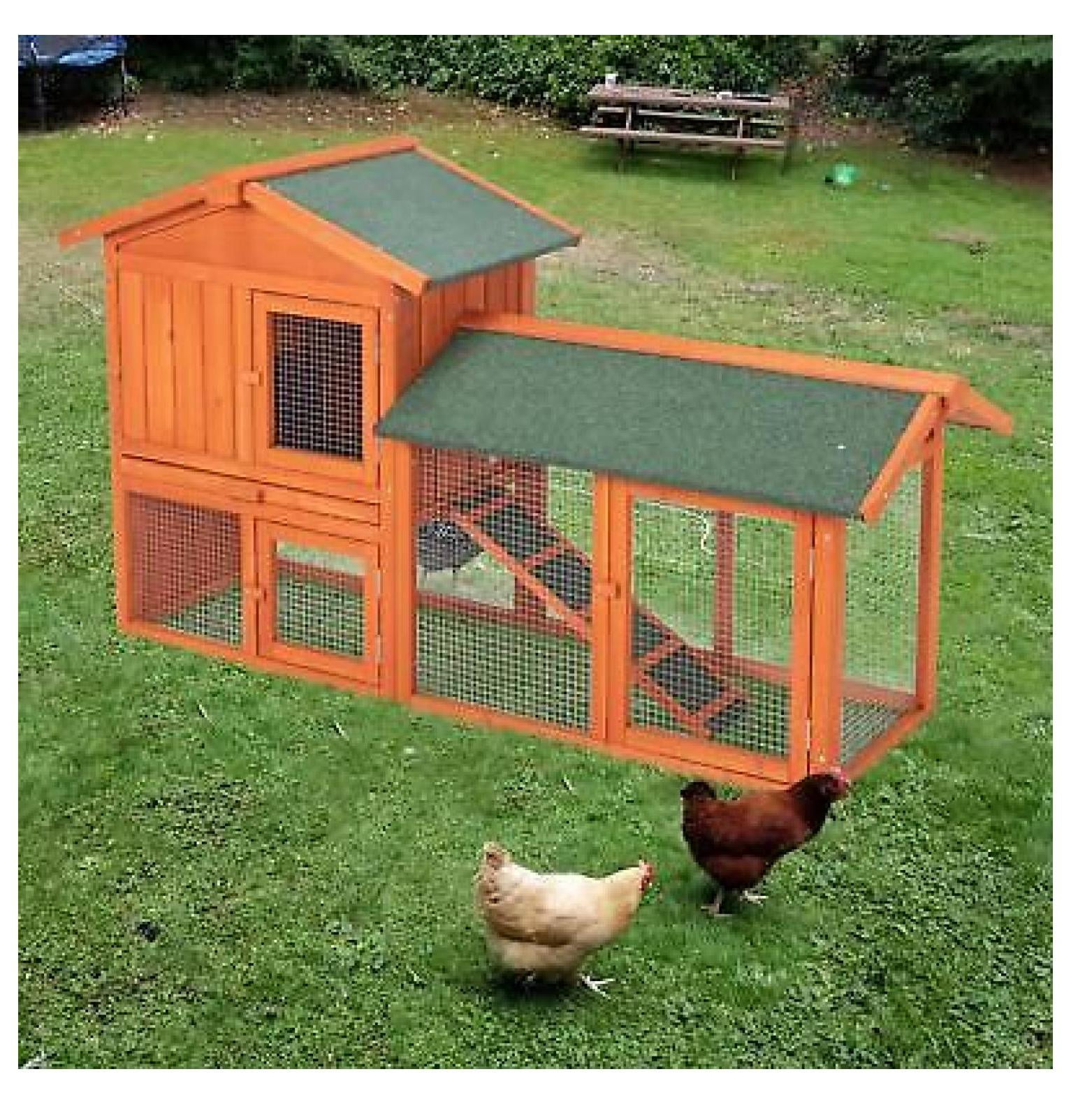 Jadona Wooden Chicken Coop Hen House Poultry Hutch Pet Cage w/ Nesting Box Backyard