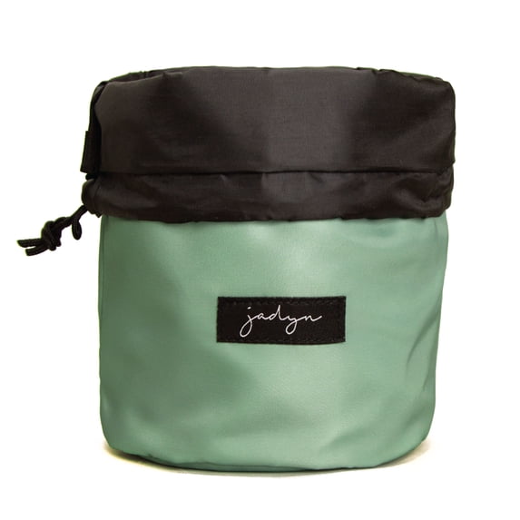 Jadyn Cosmetic Cinch Compact Travel Makeup Bag and Cosmetic Organizer (Sage Green)