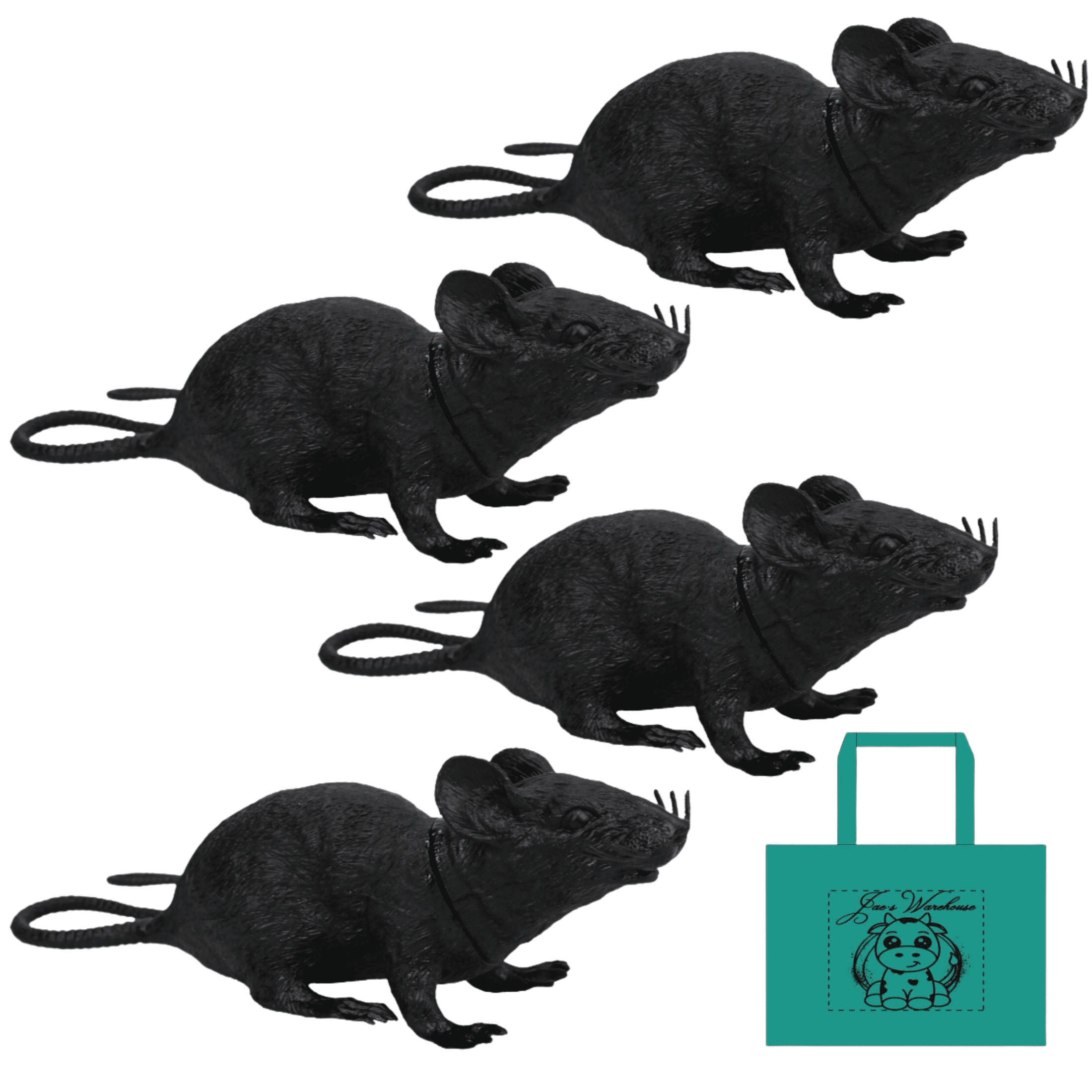 Jae's Warehouse Halloween Plastic Squeezable Squeaking Rats - Spooky ...