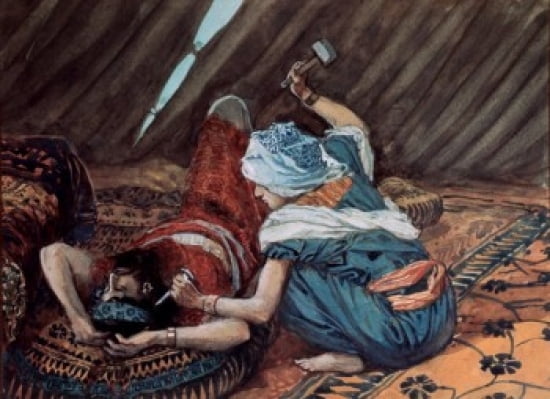 Jael Smote Sisera and Slew Him James Tissot (1836-1902 French) Jewish Museum New York Canvas Art - James Tissot (24 x 36)