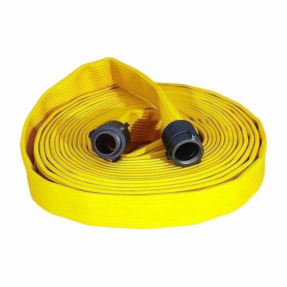 Jafrib Fire Hose,50 ft,Yellow,Rubber G50H2RY50