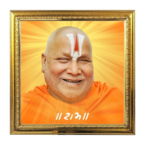 Jagadguru Rambhadracharya Ji India God Idol Photo Frame for Pooja Hindu Bhagwan Devi Devta Photo Frame Wall Decor Puja Temple Photo Frame 5.4 in