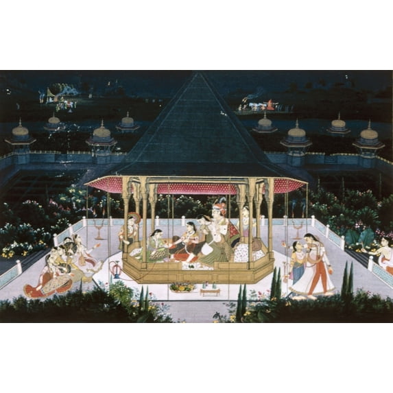 Jagat Singh Ii Bahadur. Nmaharaja Of Jaipur 1803-1818. Jagat Singh Embraces His Favorite Concubine Ras Kapur In An
