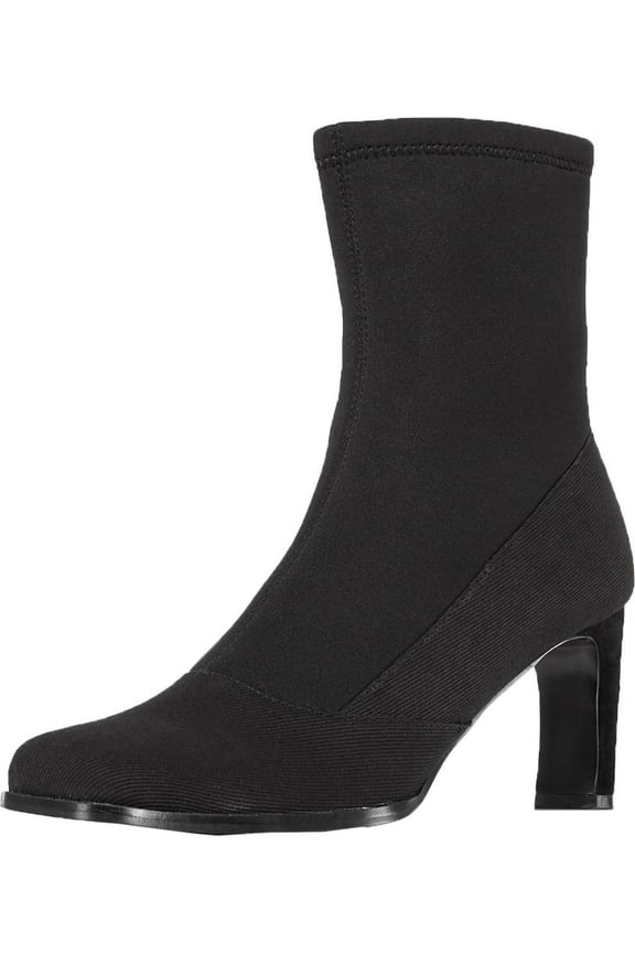 Womens Mid Calf Square Toe Sock Boot