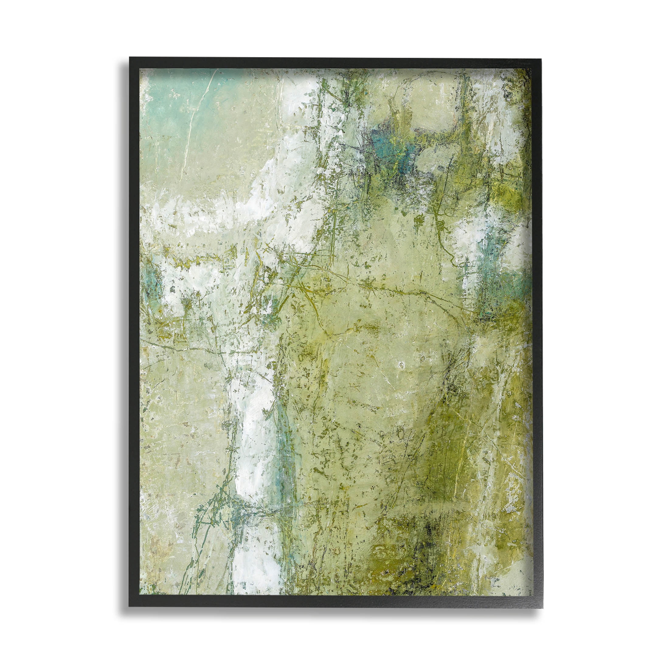 Jagged Abstract Composition Abstract Painting Black Framed Art Print Wall Art