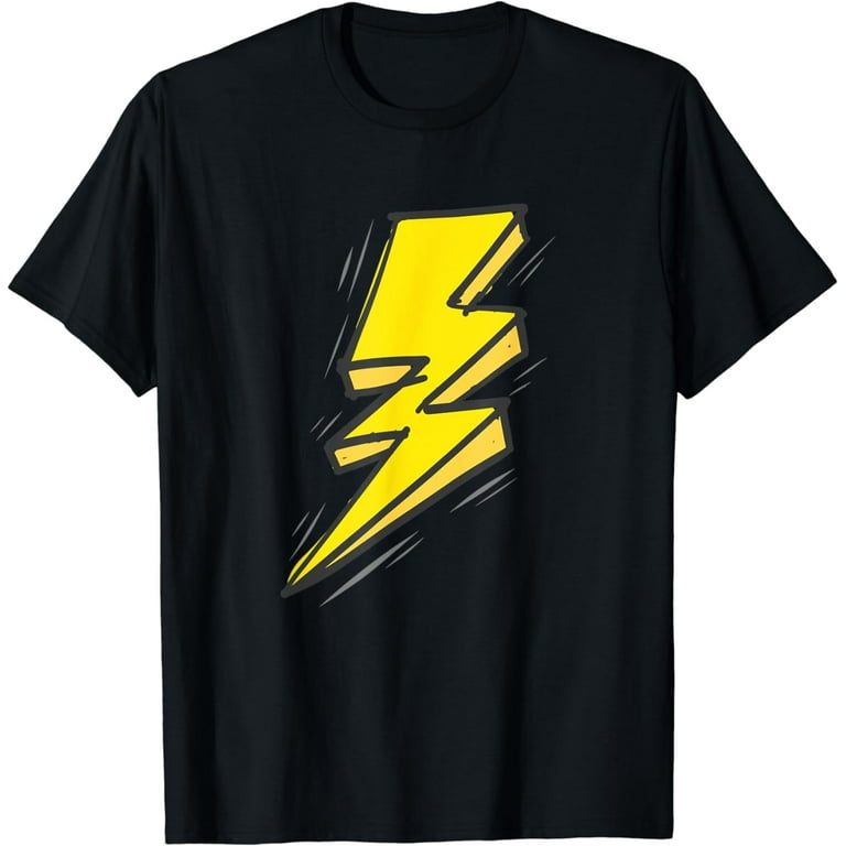 Jagged Yellow Lightning Strike Bolt T-Shirt