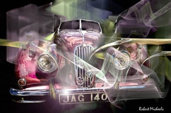 Jaguar 140 Canvas Art - Robert Michaels (19 x 13)