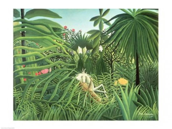 Jaguar Attacking a Horse 1910 Canvas Art - Henri Rousseau (24 x 18)