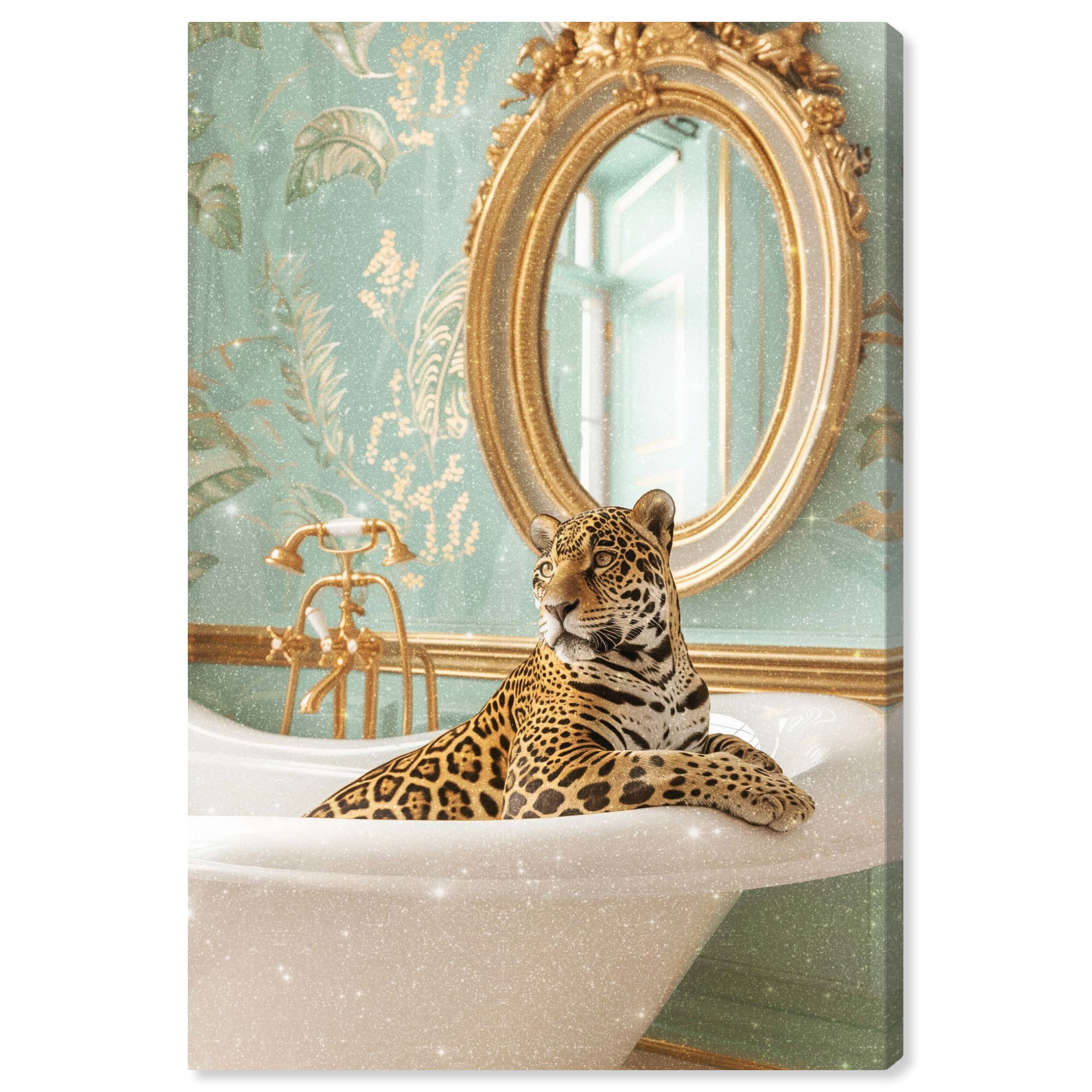 Jaguar Tropical Canvas Art Print, 10" x 15"
