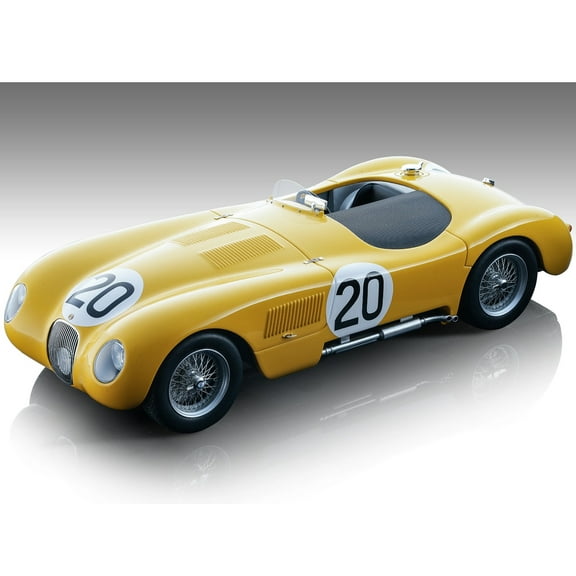 Jaguar C-Type #20 Roger Laurent - Charles de Tornaco "24 Hours of Le Mans" 1954 "Mythos Series" 1/18 Model Car by Tecnomodel
