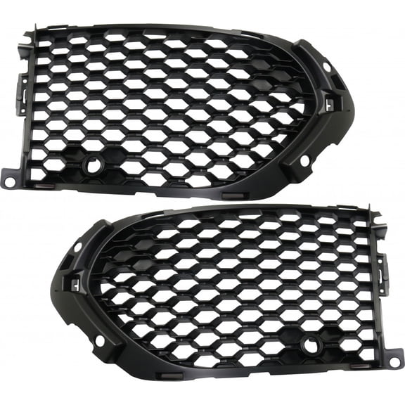 For Jaguar F-Pace Fog Light Cover 2017 2018 2019 Outer Driver and Passenger Side Pair / Set | Grille Bezel | Open Side Mesh | First Edition/R-Sport/S | JA1038106 + JA1039106 | T4A6219 + T4A6215