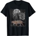 thumbnail image 1 of Jaguar Illustration Moon Jaguar Lovers T-Shirt, 1 of 5