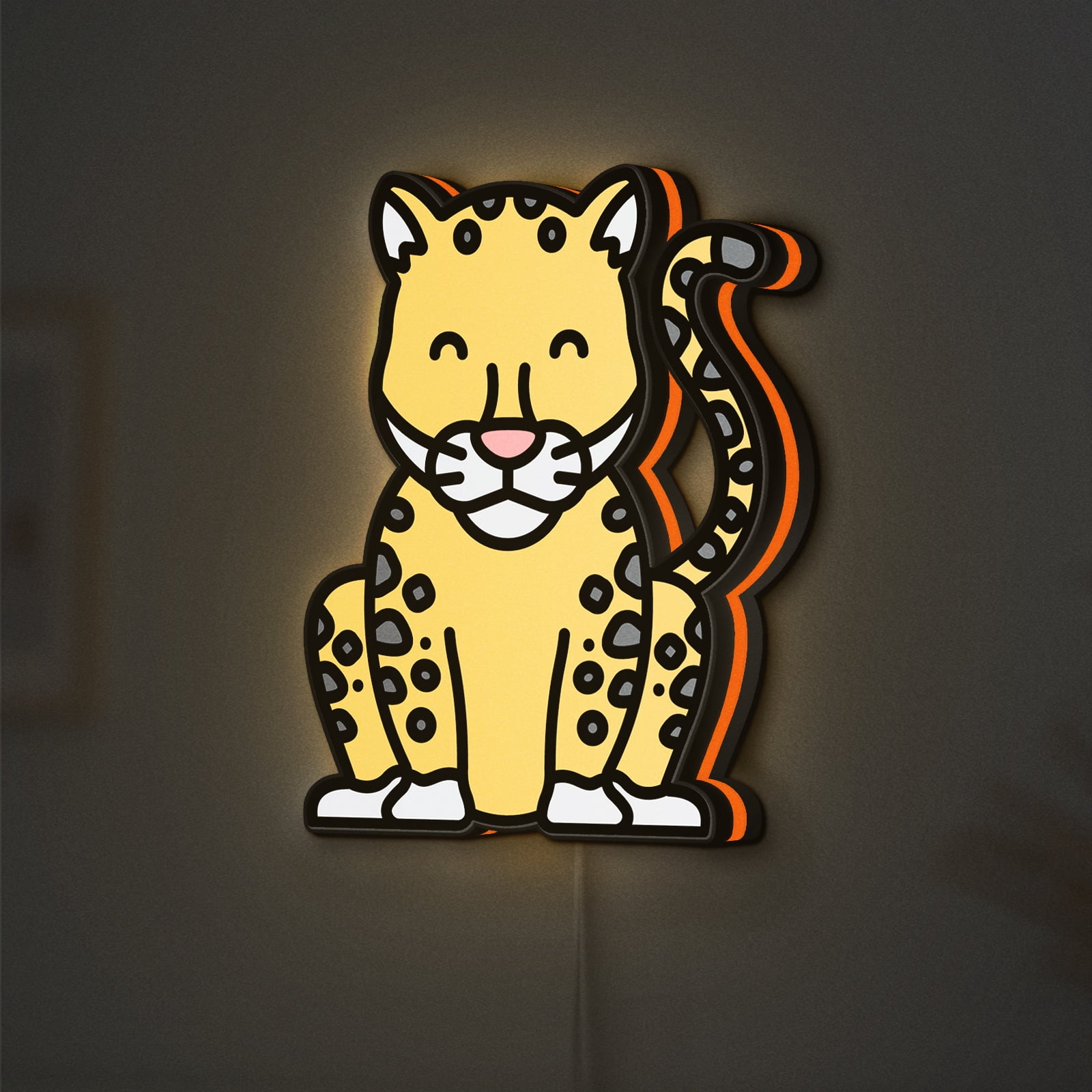 Jaguar LED Lightbox - Zoo Wild Mammal Animal Decor, Custom Led Sign for ...
