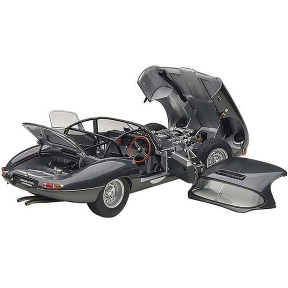 Jaguar Lightweight E Type Roadster RHD (Right Hand Drive) Dark Gray 1/18 Model Car by Autoart