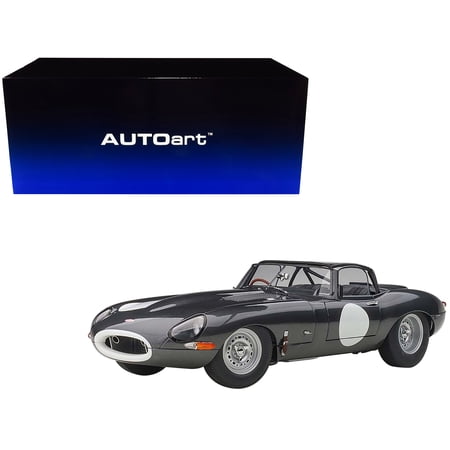 Jaguar Lightweight E Type Roadster RHD (Right Hand Drive) Dark Gray 1 18 Model Car by Autoart