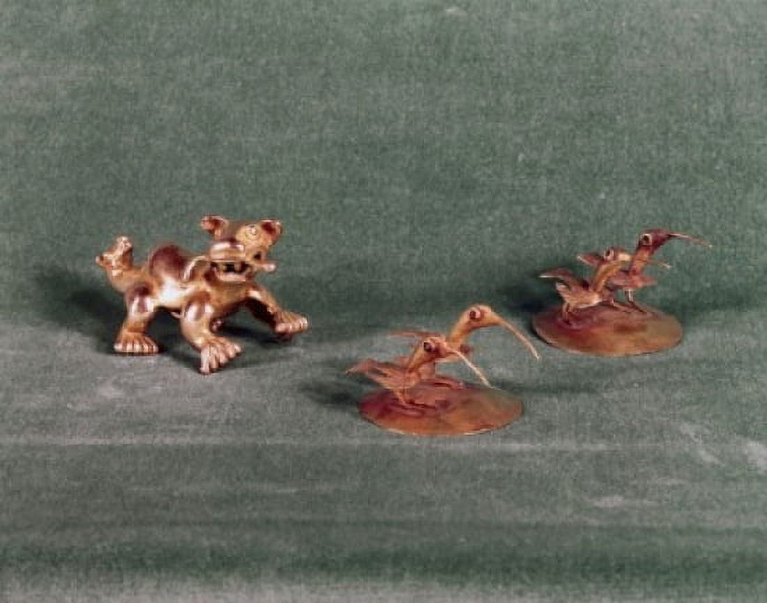 Jaguar Pendant Panama Ear Ornaments Pre-Columbian Canvas Art - (18 x 24)
