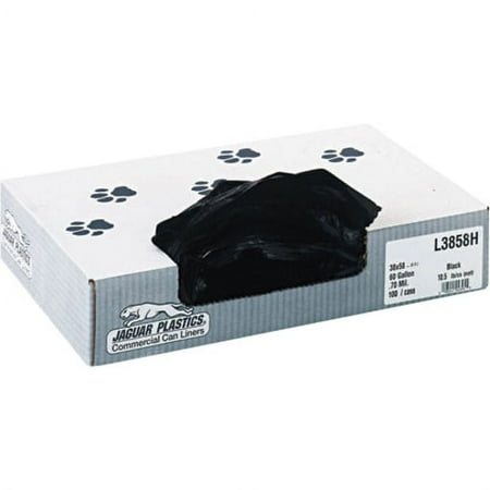 Low-Density Can Liners, 60gal, .7mil, Black, 100/carton