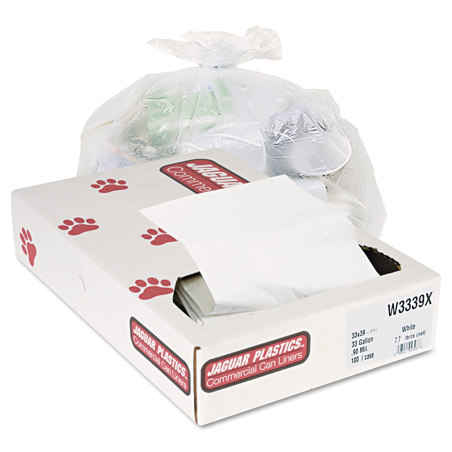 Commercial trash bags 33 gallon 24x28 .9 mil case of 400
