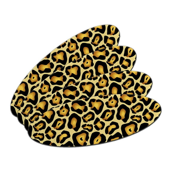 Jaguar Print Double-Sided Oval Nail File Emery Board Set 4 Pack