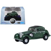Jaguar SS RHD Right Hand Drive Suede Green with Black Top 1/148 N Scale Diecast Model Car by Oxford Diecast