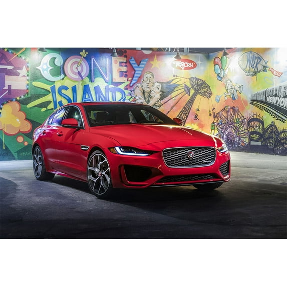 Jaguar XE 300 R Dynamic Sports Car Luxury Car Wall Art Home Decor - 20x30 Inch Glossy Laminated Poster - Stunning Detail and Bold Colors