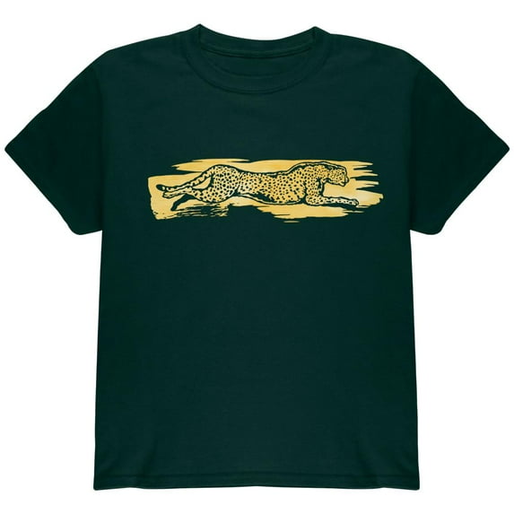 Jaguar in Motion Youth T Shirt Forest Green YMD