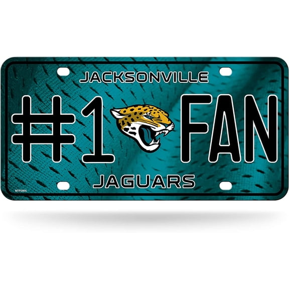 Jaguars #1 Fan Metal License Plate, Licensed by Rico