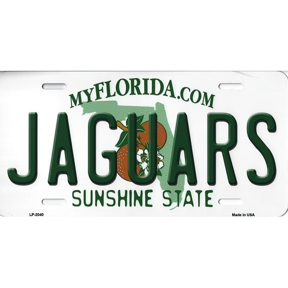 Jaguars Florida State Background Novelty Metal License Plate Tag (Jaguars)