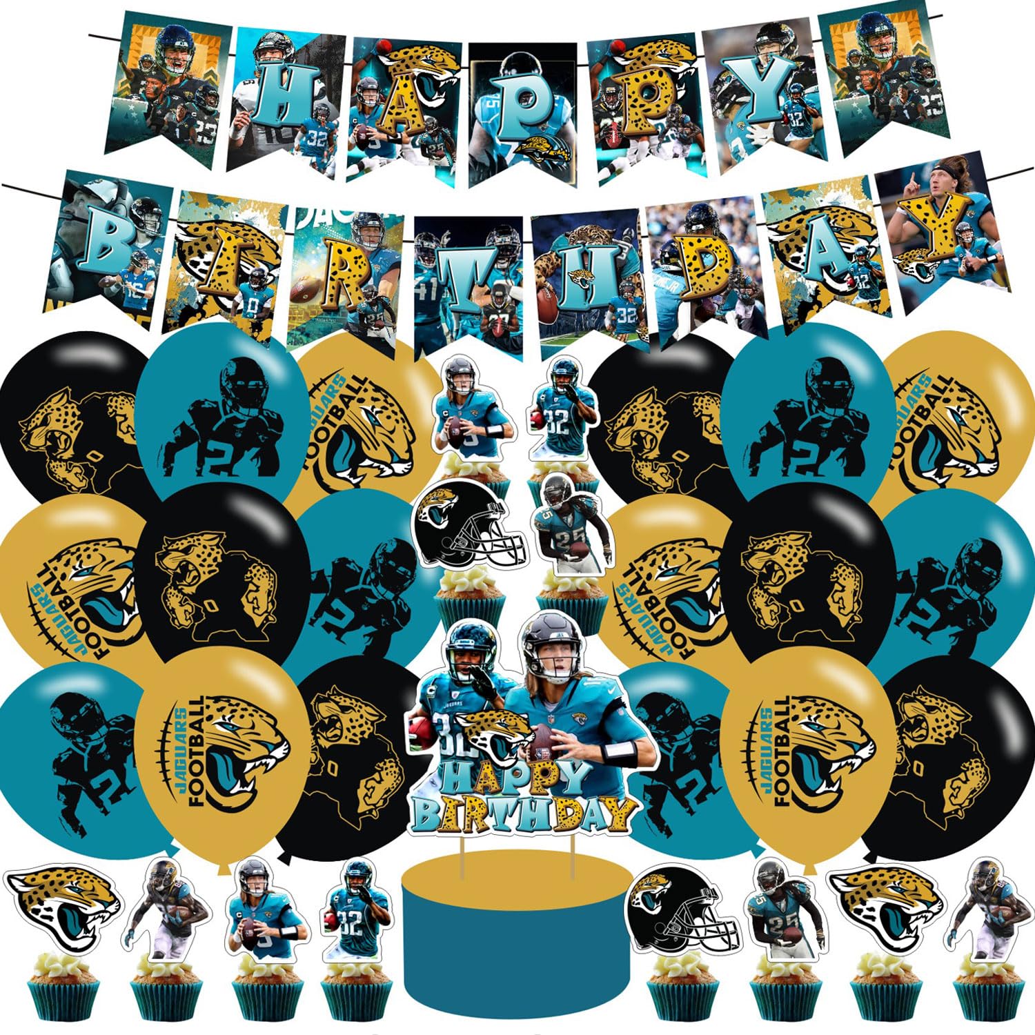 Jaguars of Jacksonville Themed Birthday Party Supplies, Jaguars of Jacksonville Balloons