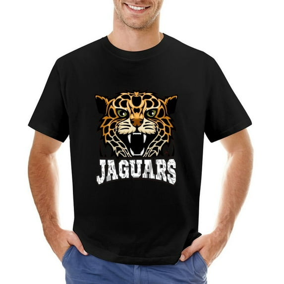 Jaguars Sport Team Vintage T-shirt Mens Cotton Classic Crewneck Short Sleeve Tees Unisex Black 5XL