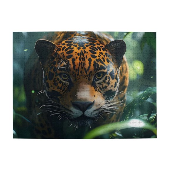 Jaguarss Jungle Predator Face 1000-Piece Wooden Jigsaw Puzzle for Adults, Fun & Challenging Family Brain-Teaser, Perfect Home Decor & Gift