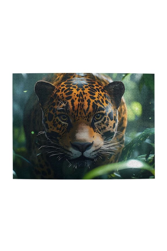 Jaguarss Jungle Predator Face 1000-Piece Wooden Jigsaw Puzzle for Adults, Fun & Challenging Family Brain-Teaser, Perfect Home Decor & Gift