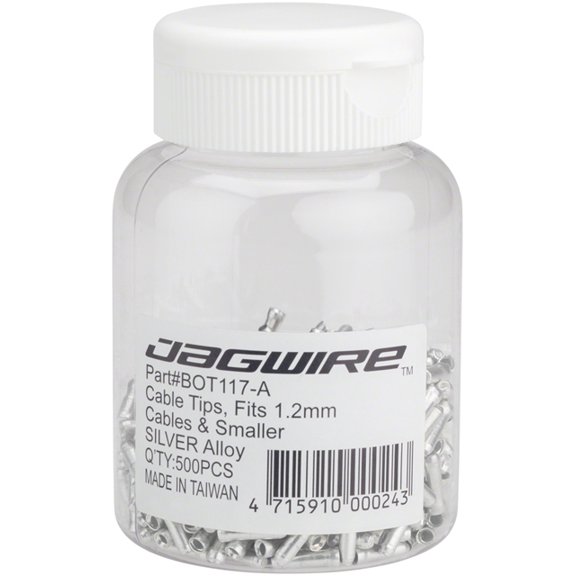 Jagwire 1.2mm Cable End Crimps Silver Bottle/500