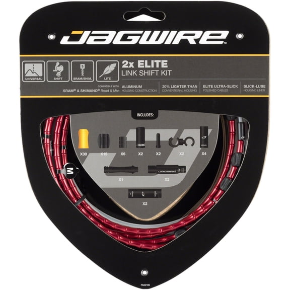 Jagwire 2x Elite Link Shift Cable Kit SRAM/Shimano w/ Polished Ultra-Slick Cable
