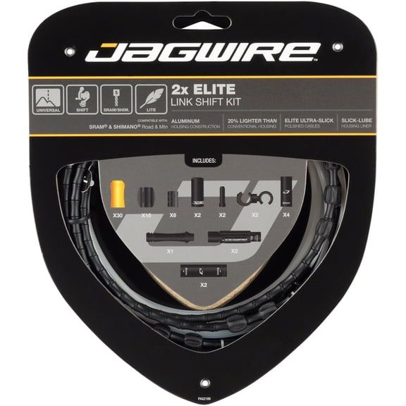 Jagwire 2x Elite Link Shift Cable Kit SRAM/Shimano w/ Polished Ultra-Slick Cable