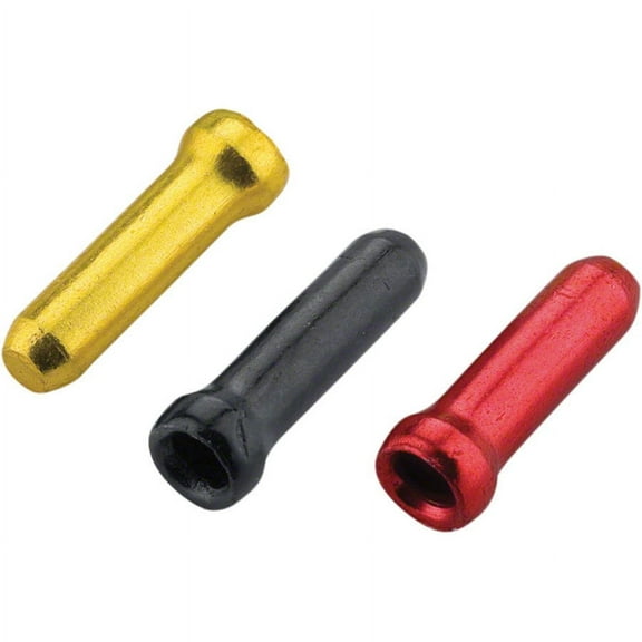 Jagwire Cable End Crimps - 1.8mm, Gold/Black/Red, Bag of 90