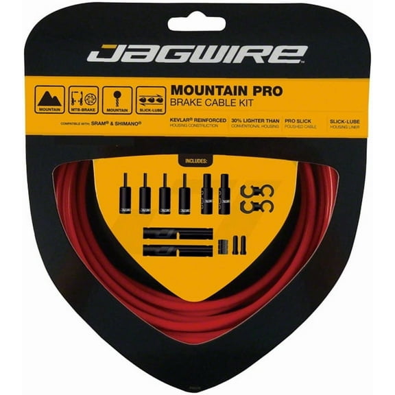Jagwire Pro Brake Cable Kit Mountain SRAM Shimano Pre-stretched Red